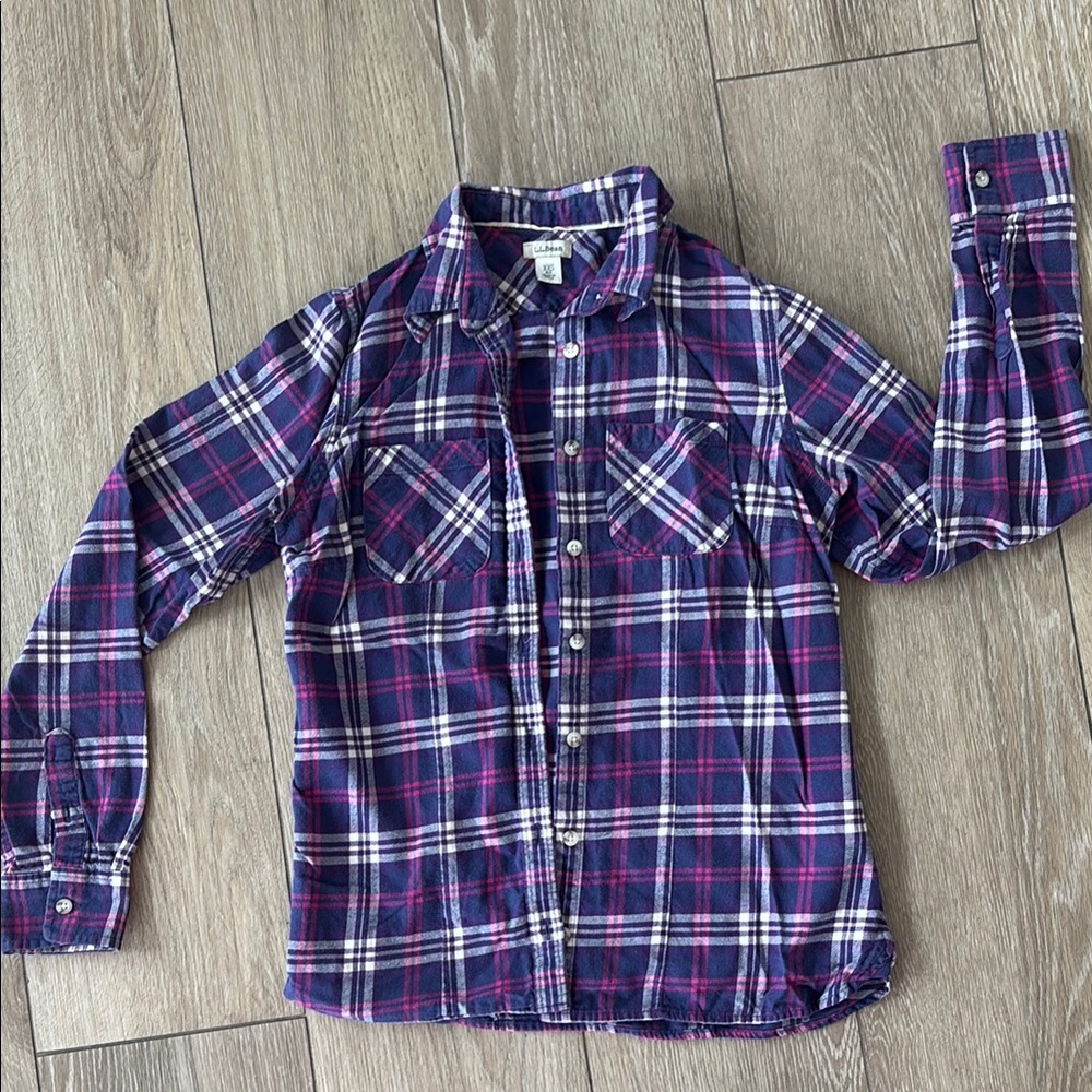 L.L. Bean Blue and Pink Button Down Shirt